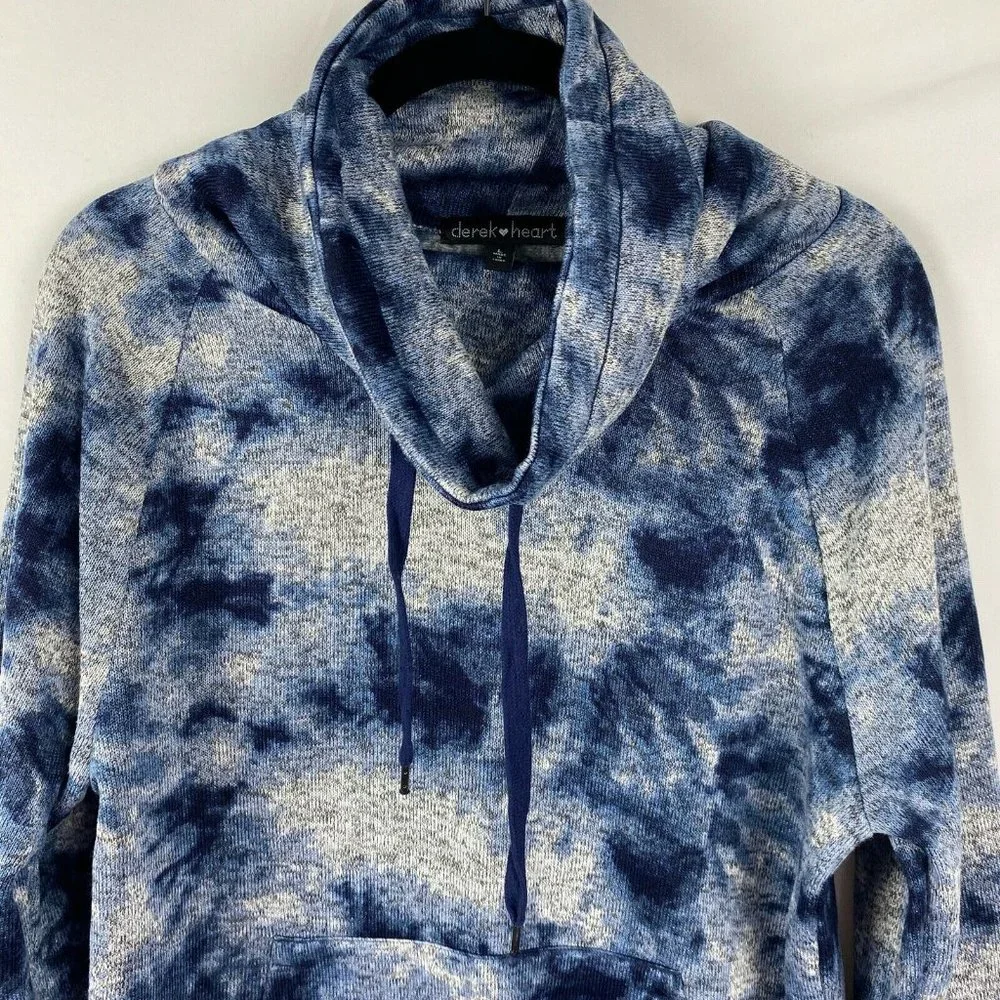 Derek Heart Funnel Neck Sweatshirt - Size Large Blue NWOT - Picture 2 of 3